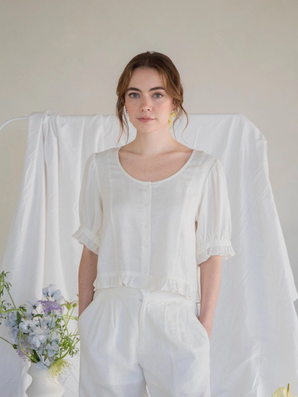 Leinen Oberteil "Iris"