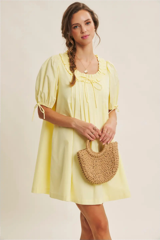 Kurzes Kleid "Liv" (Gelb)