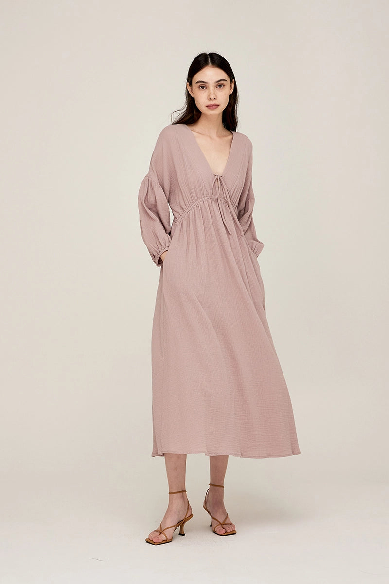 Musselin Midikleid "Esther"- Violett
