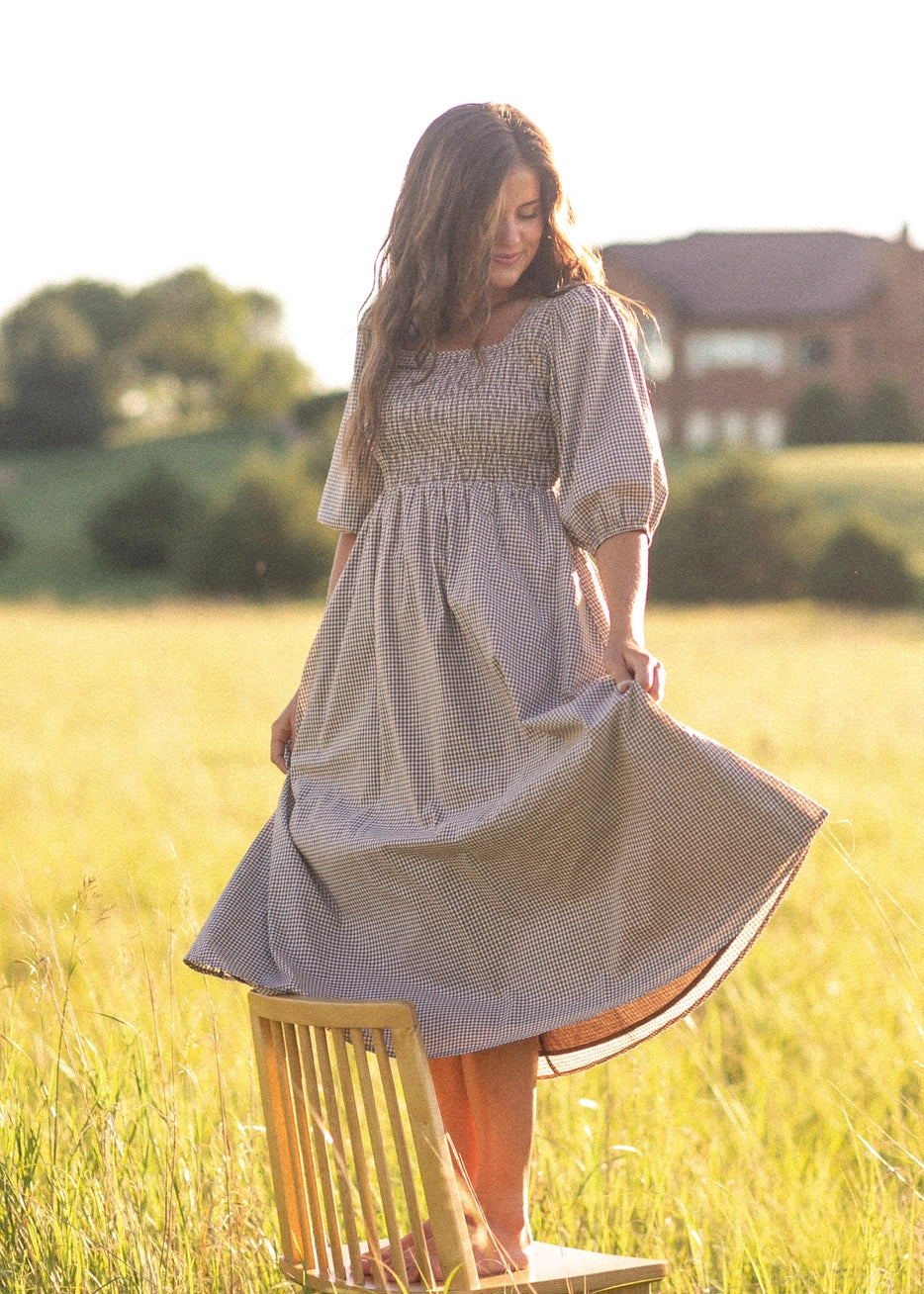 Kariertes Midikleid "Brielle"