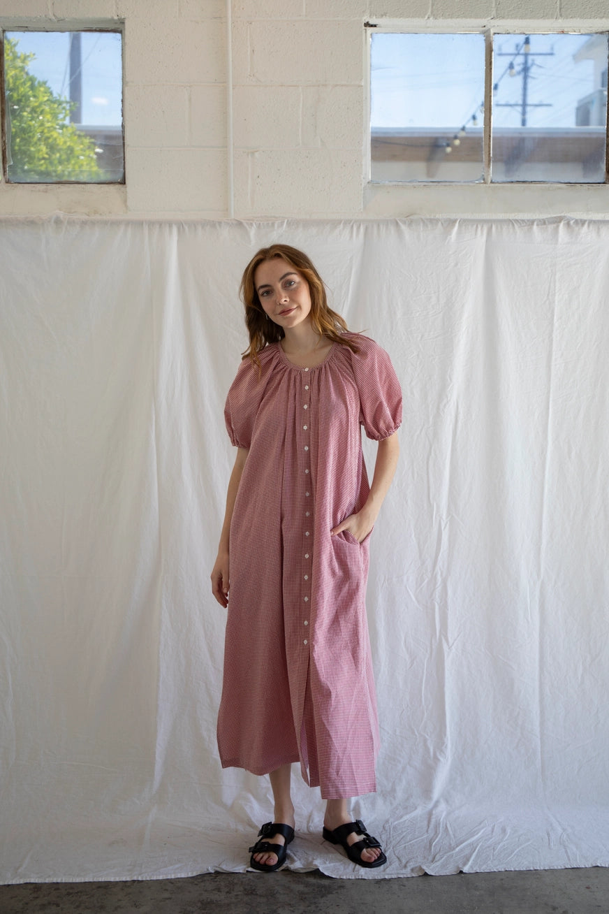 Kariertes Midikleid "Gabriella" Rot