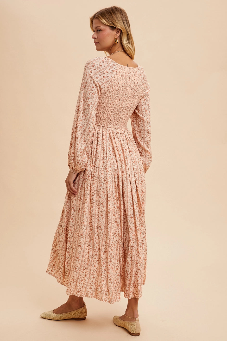 Blümchen Maxikleid "Juniper" (Rosa)