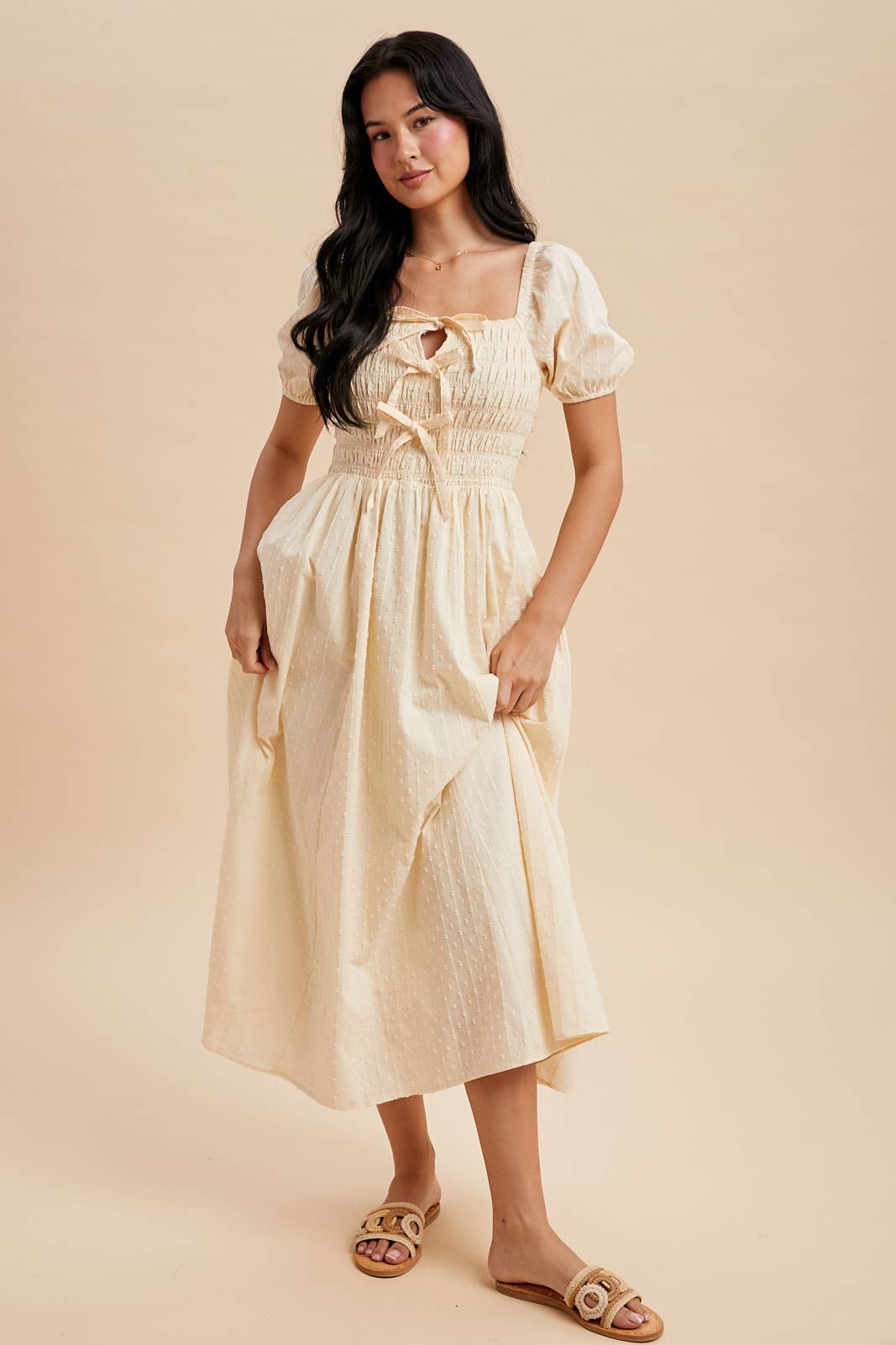 Midikleid "Arya" hellgelb