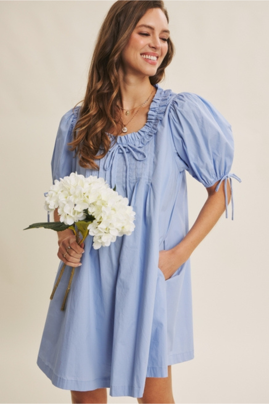 Kurzes Kleid "Liv" (Blau)