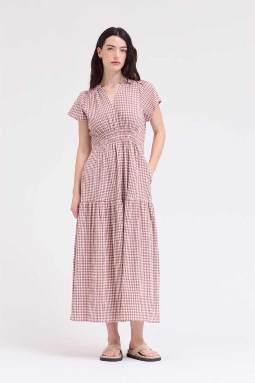 Kariertes Midikleid "Aven"