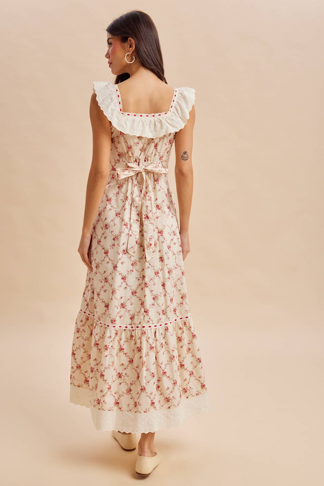 Blümchen Midikleid "Harper" rot