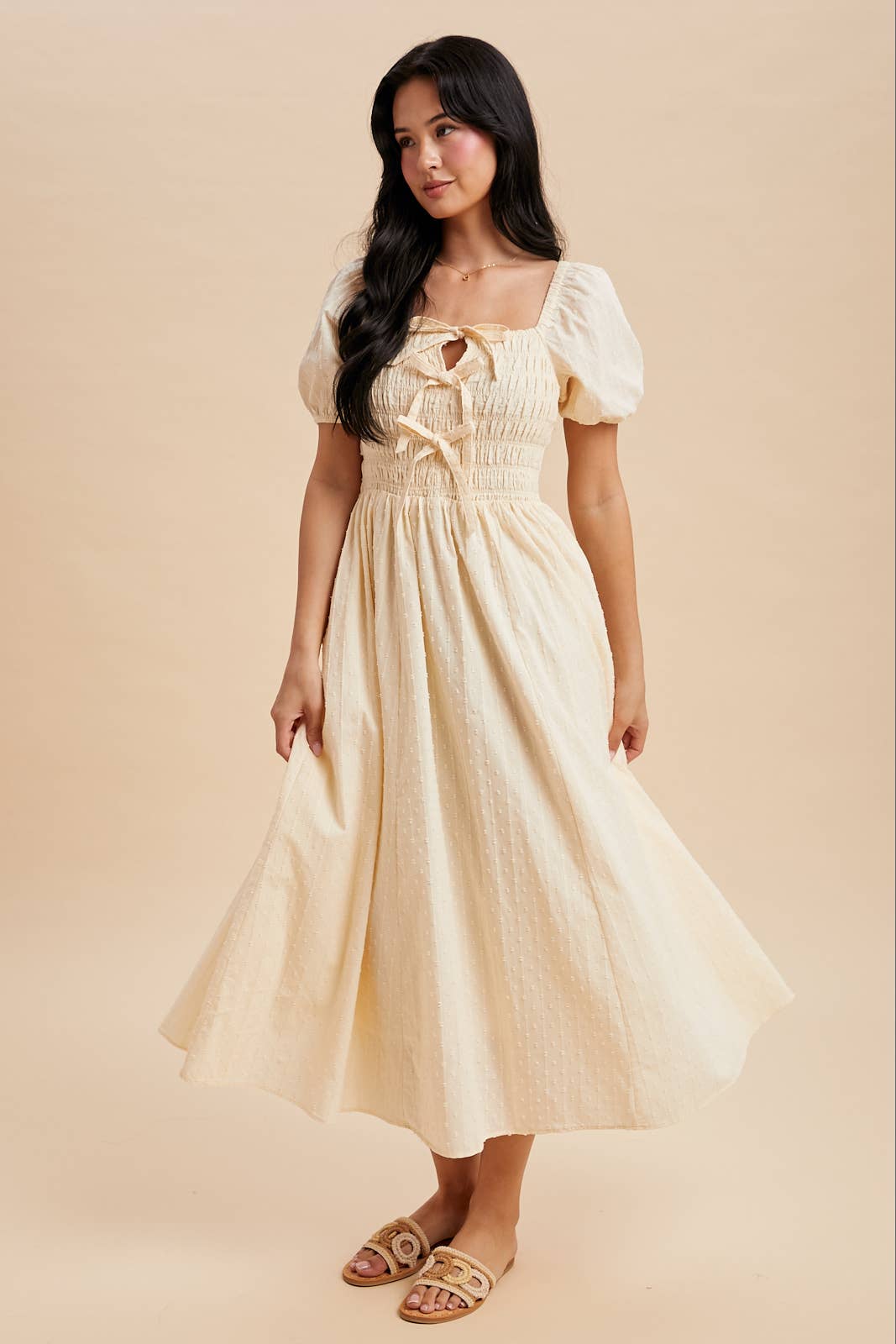 Midikleid "Arya" hellgelb