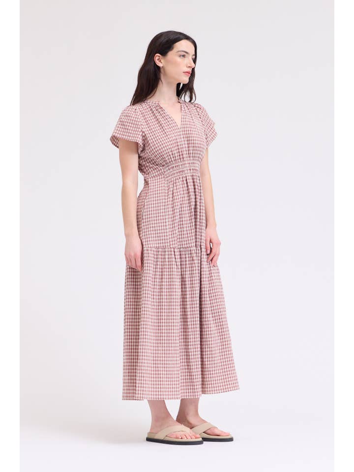 Kariertes Midikleid "Aven"