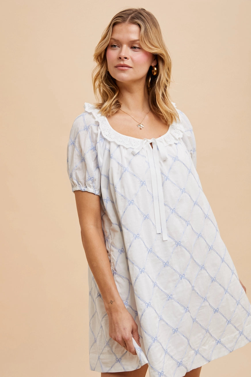 Kurzes Kleid "Sadie" mit Schleifendetails