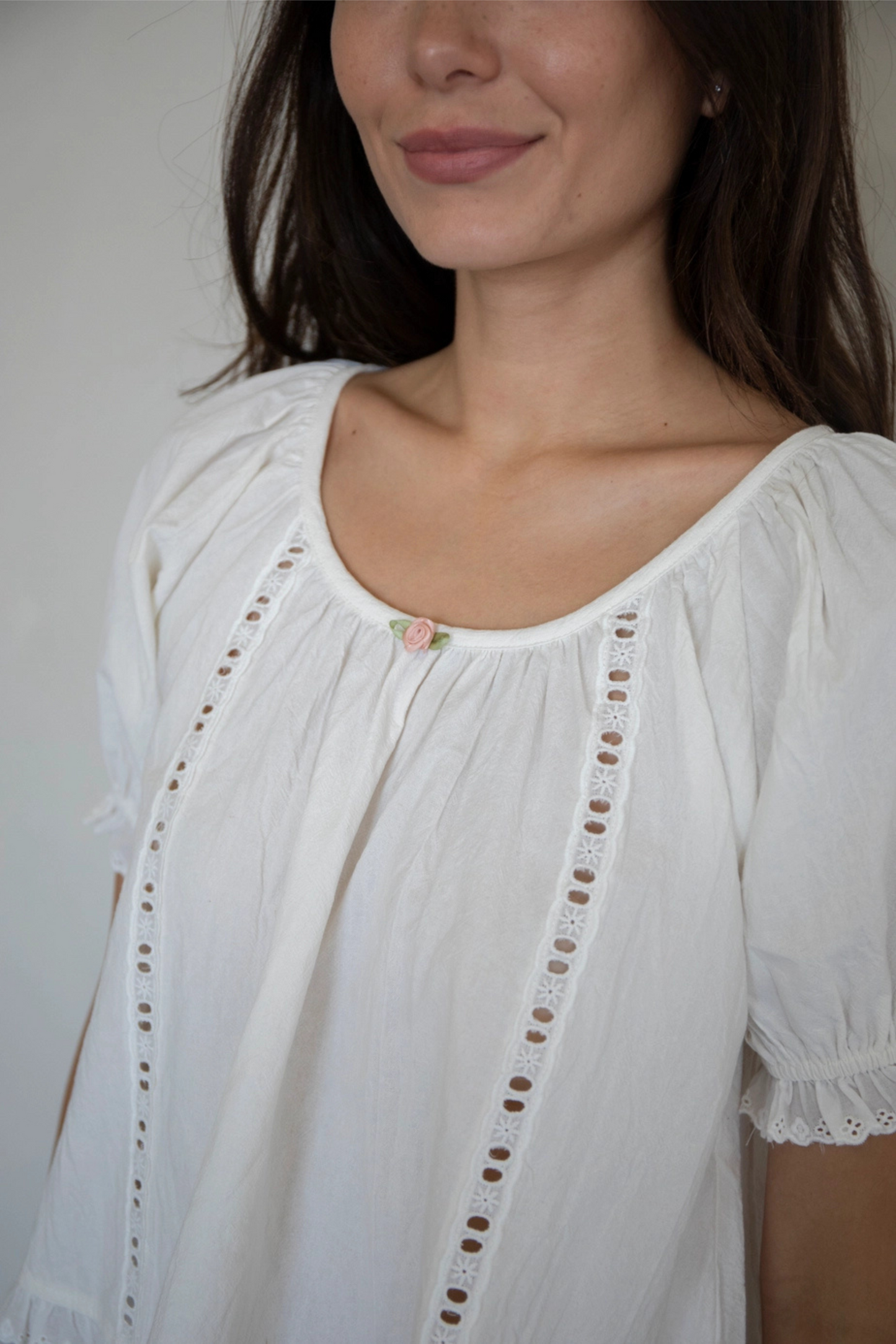 Bluse aus Baumwolle "Irine" mit Spitzendetails