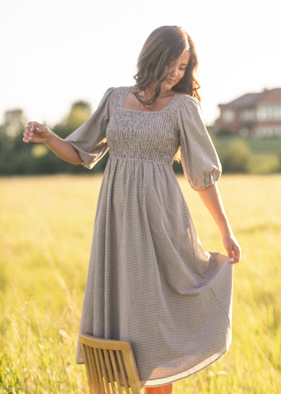 Kariertes Midikleid "Brielle"