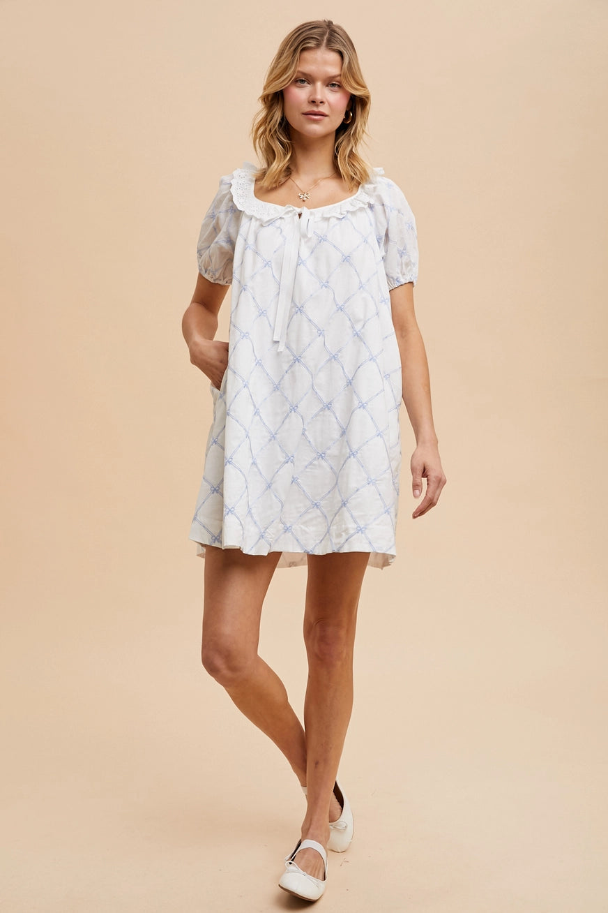 Kurzes Kleid "Sadie" mit Schleifendetails