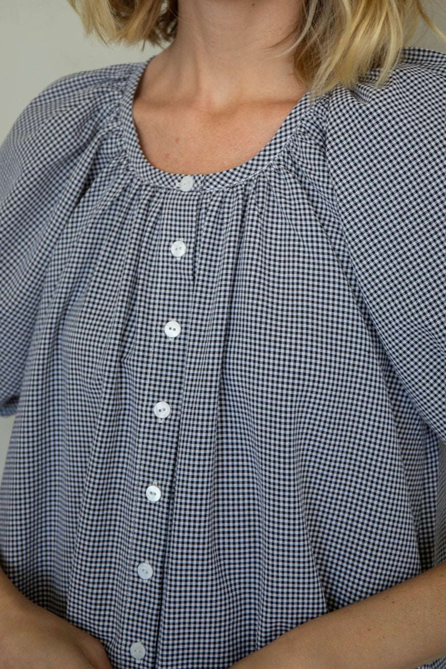 Kariertes Midikleid "Gabriella" Schwarz
