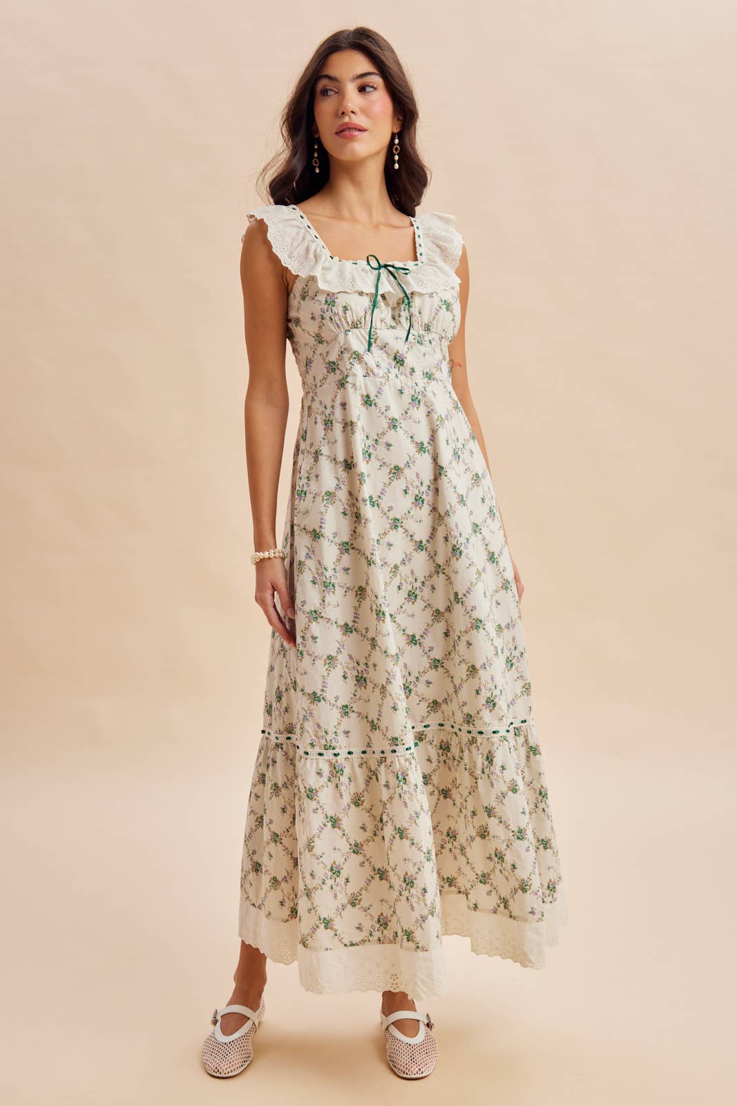 Blümchen Midikleid "Harper" grün