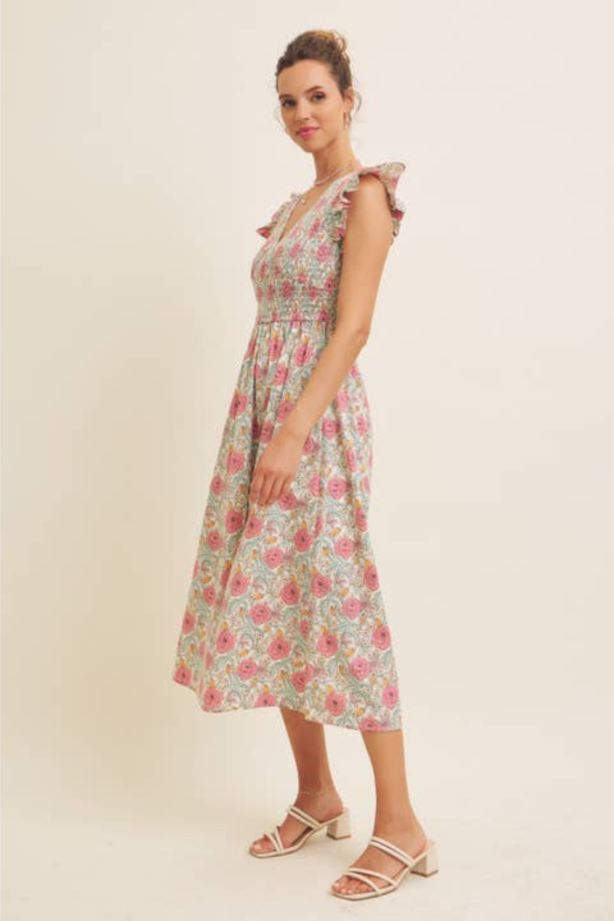 Blümchen Midikleid "Skye"