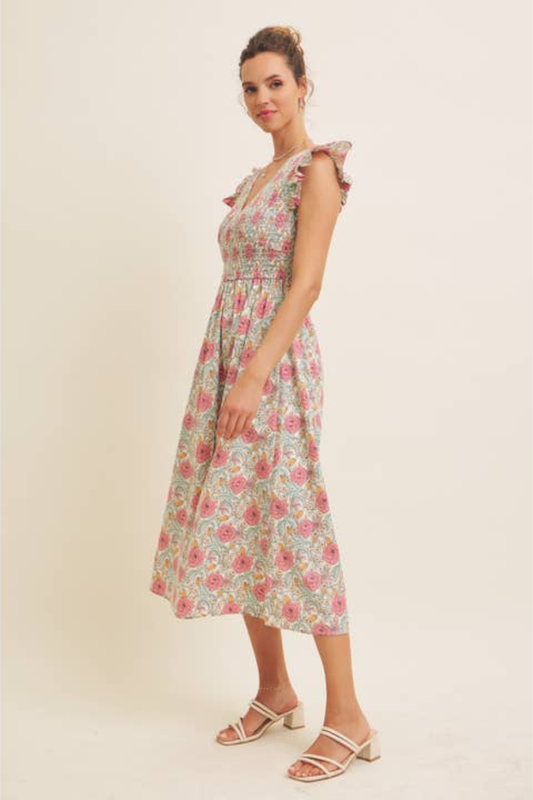 Blümchen Midikleid "Skye"