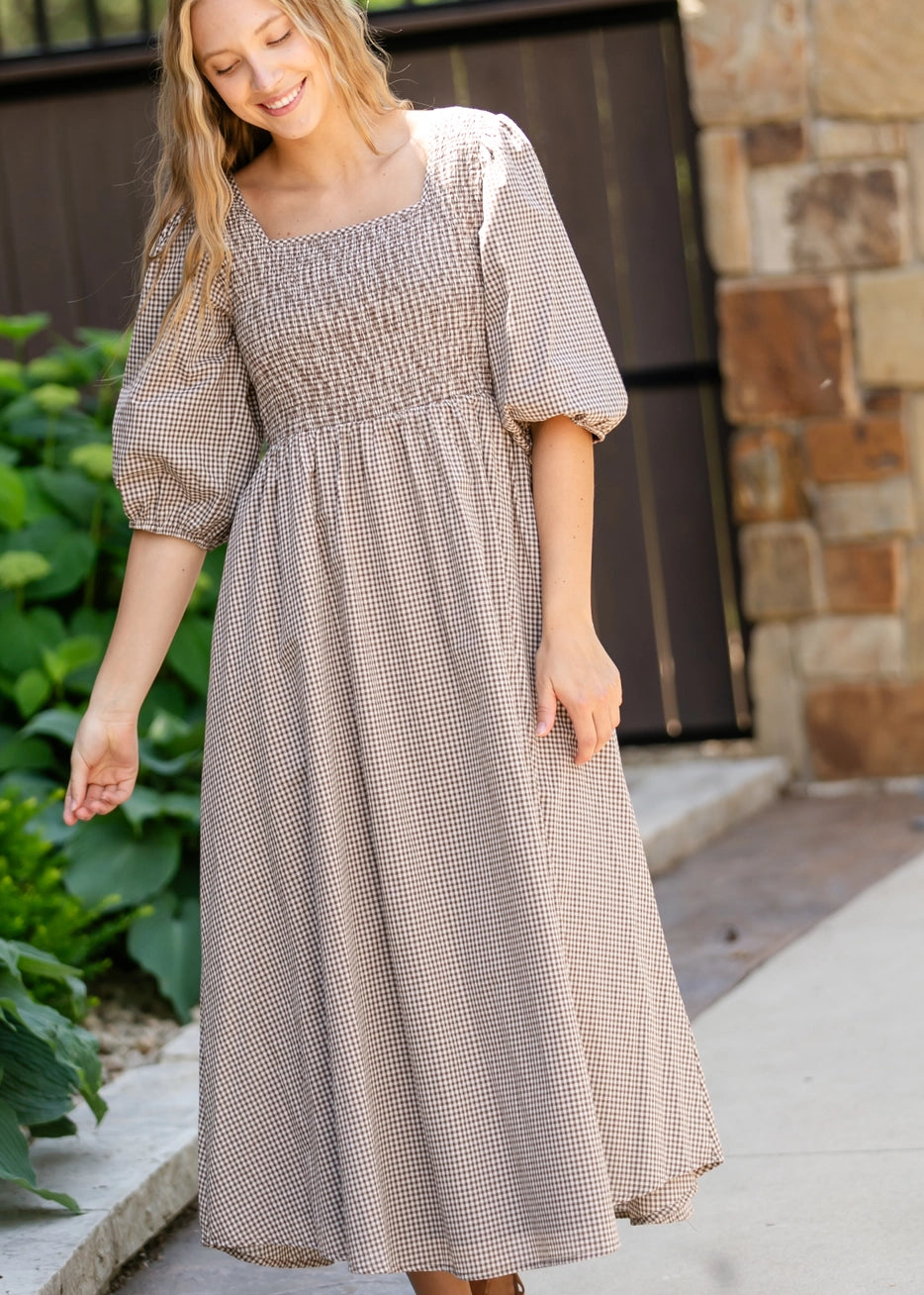 Kariertes Midikleid "Brielle"