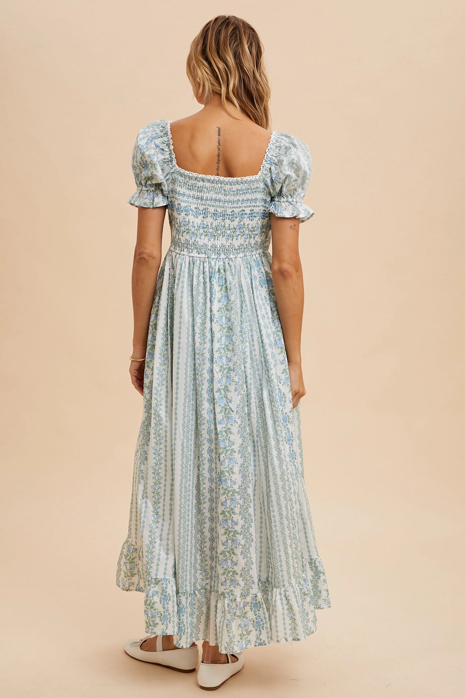 Blümchen Midi/Maxikleid "Delilah" Blau