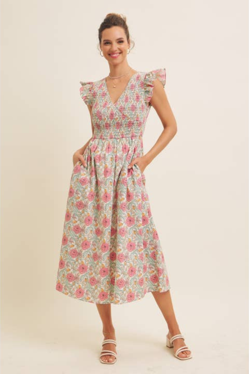 Blümchen Midikleid "Skye"