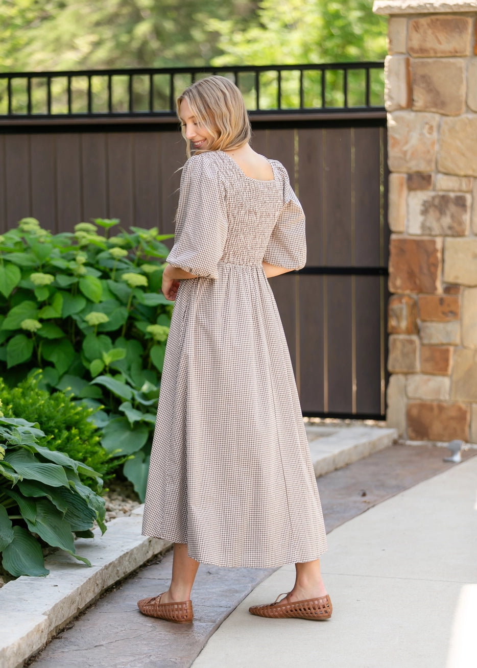 Kariertes Midikleid "Brielle"