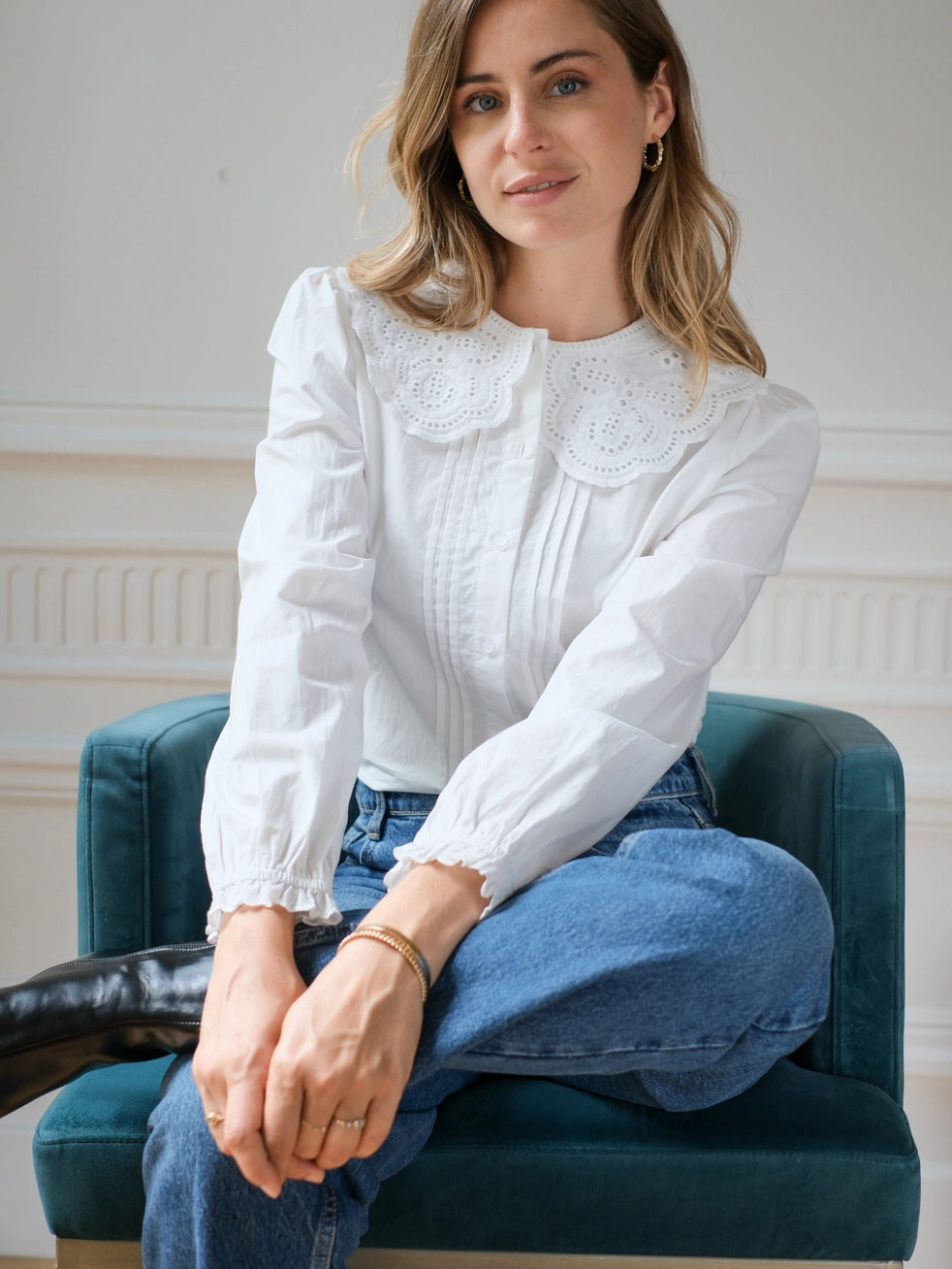 Bluse mit Bubikragen "Adeline"