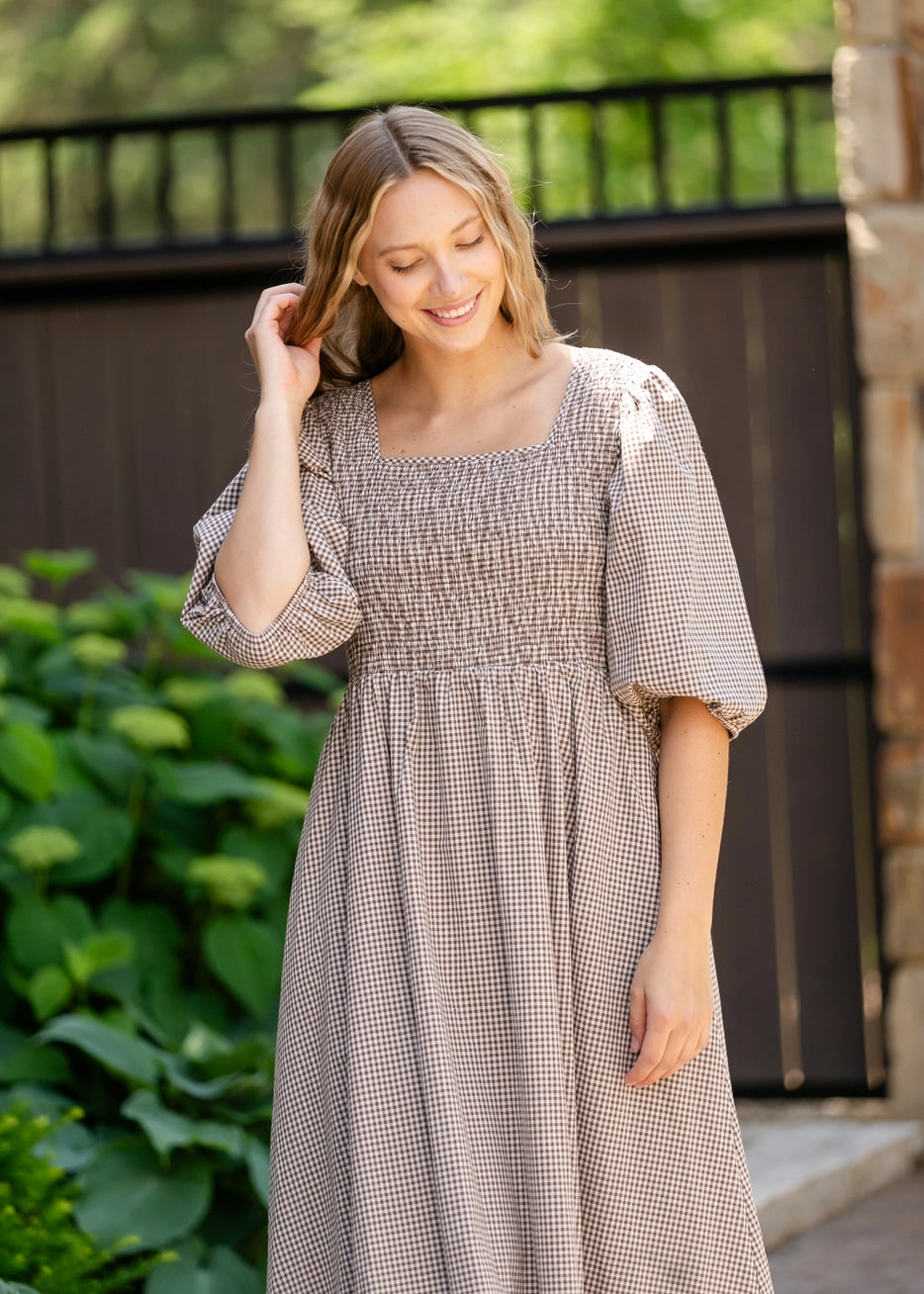 Kariertes Midikleid "Brielle"