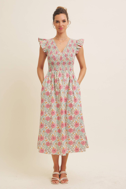 Blümchen Midikleid "Skye"