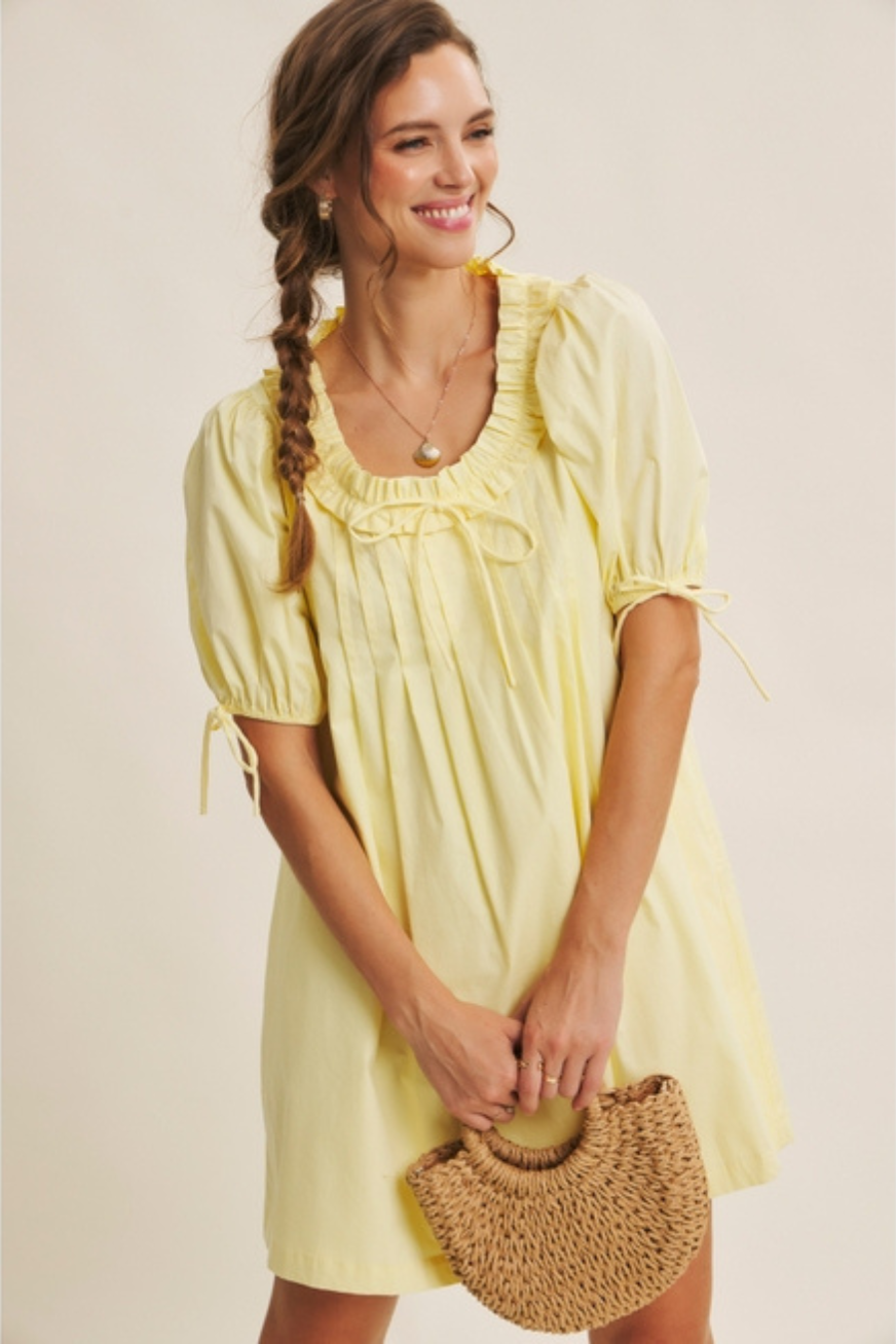 Kurzes Kleid "Liv" (Gelb)