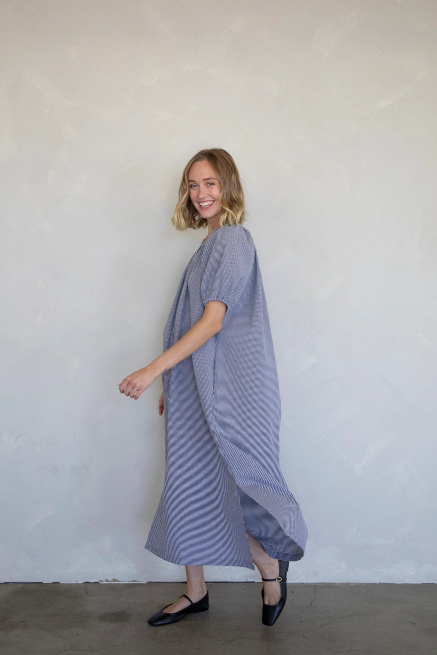Kariertes Midikleid "Gabriella" Schwarz