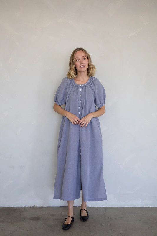 Kariertes Midikleid "Gabriella" Schwarz