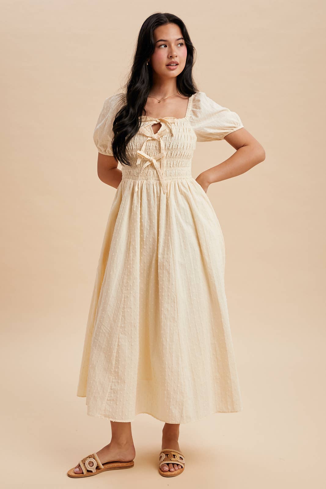 Midikleid "Arya" hellgelb