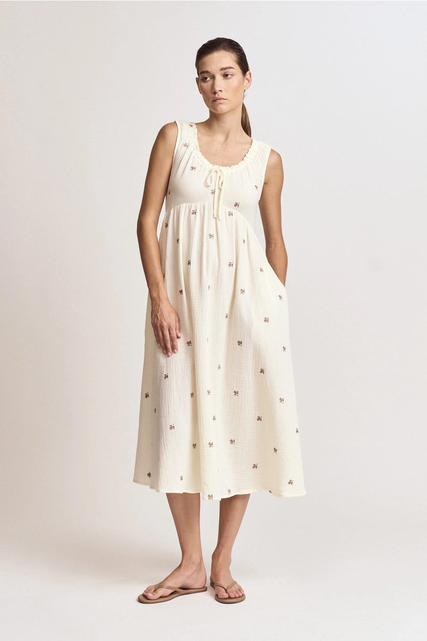 Blümchen Musselin Kleid "Melanie"