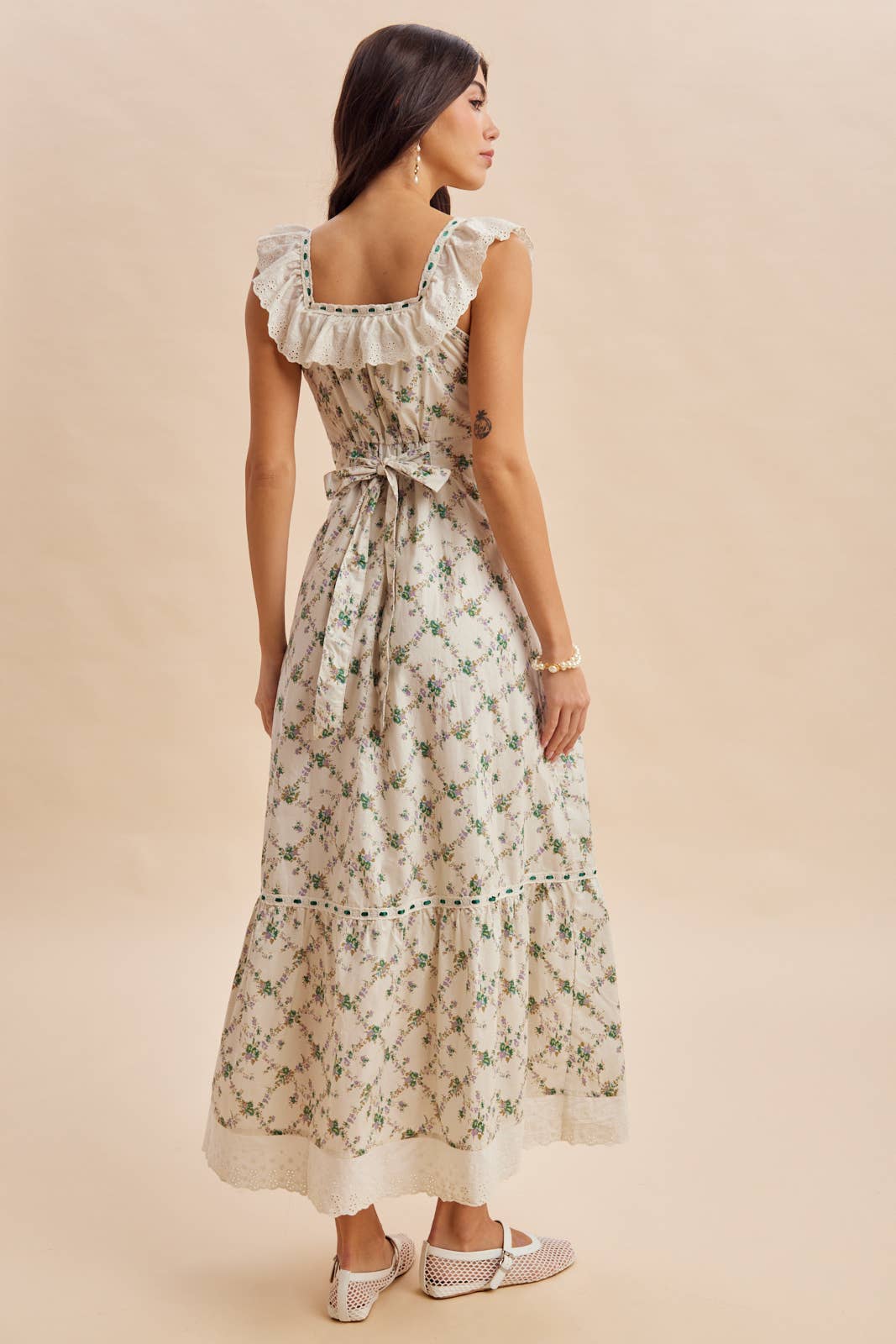 Blümchen Midikleid "Harper" grün
