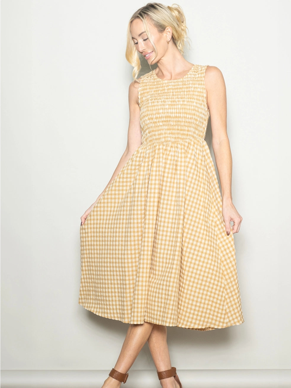 Kariertes Midikleid "Angie"