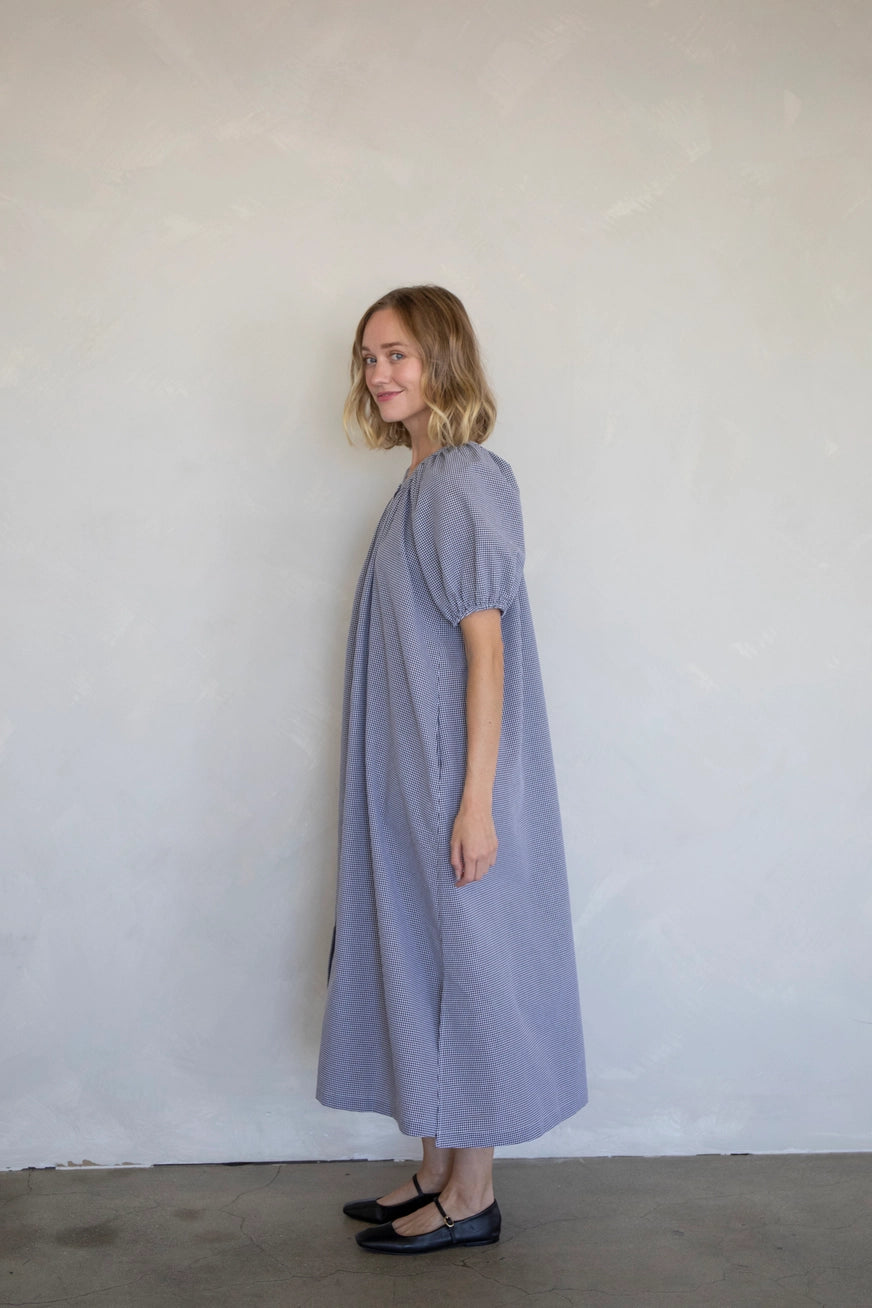 Kariertes Midikleid "Gabriella" Schwarz