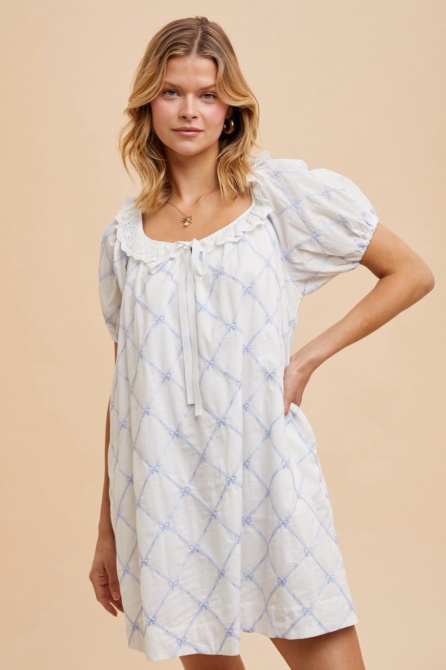 Kurzes Kleid "Sadie" mit Schleifendetails