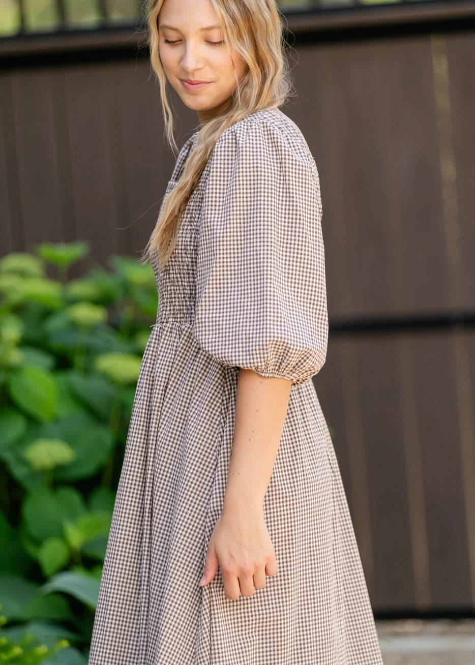 Kariertes Midikleid "Brielle"