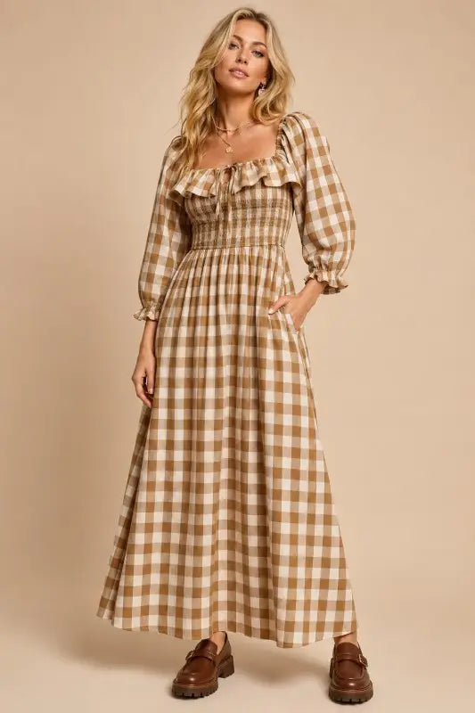 Kariertes Midikleid "Bailey"