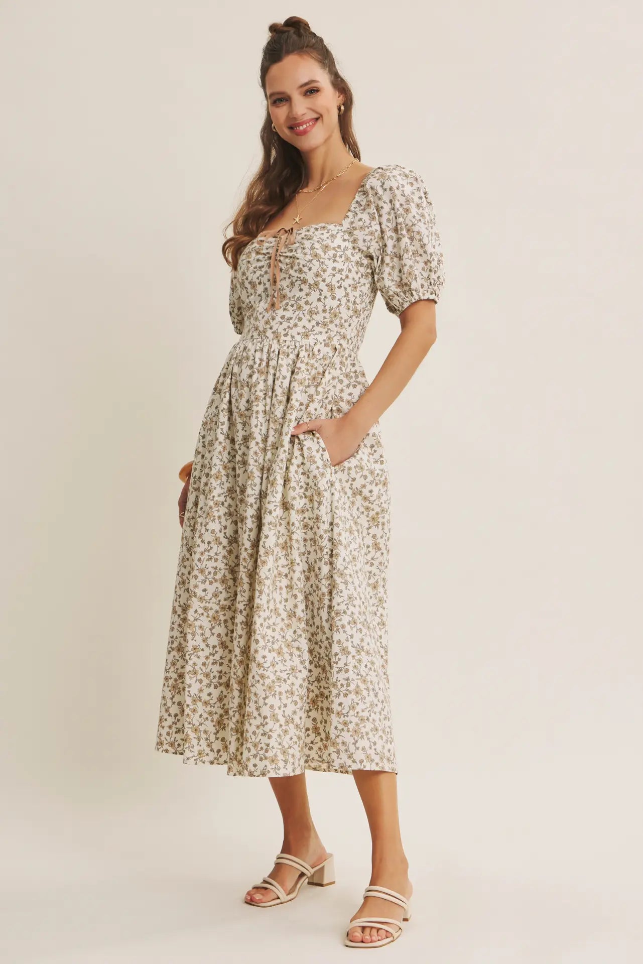 Blümchen Midikleid "Reya"